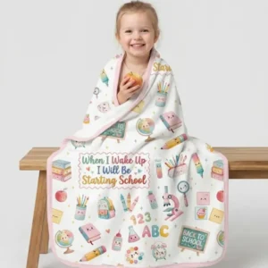 When I Wake Up I Will Be Starting School Bamboo Blanket