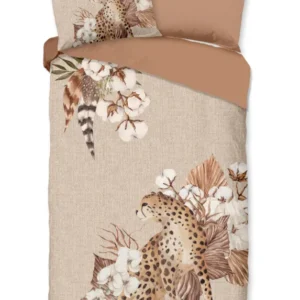 Guten Morgen Flanellen Duvet Cover "Chevy" - Sand - Dubbele instopflap