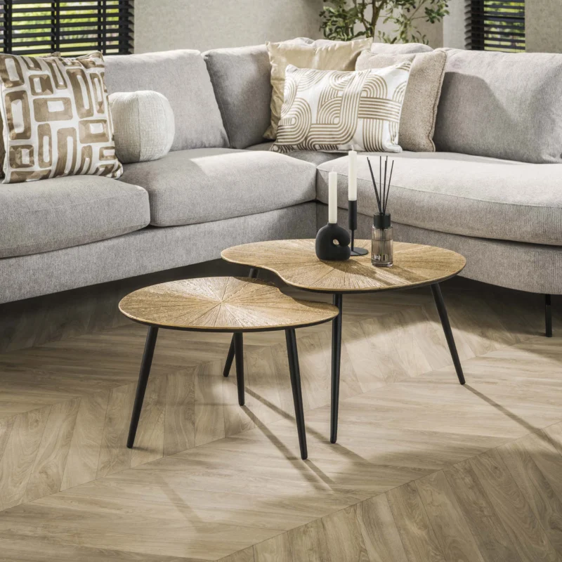 RAY Couchtisch Set aus 2 / Ray Antikgold