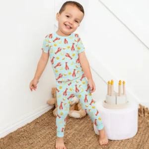 Preppy Crawfish Season Bamboo Two Piece Short Sleeve Pajama Set
