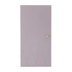 Wandschrank Lana – Violettes Holz-Kabinett mit Messinggriff & Musterfront