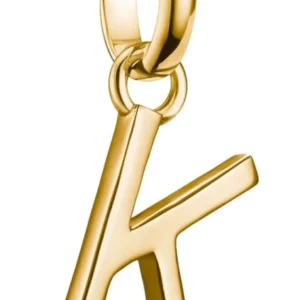 Charm-Anhänger K, vergoldet, mit Öse