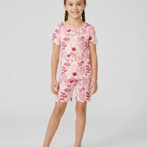 Blushing Wildflowers Bamboo Two Piece Short Sleeve Shorts Pajama Set