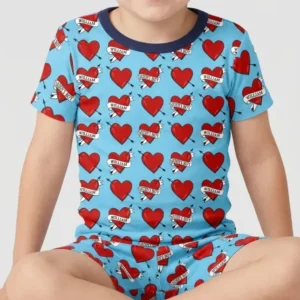 Dad's Kids Bamboo Two Piece Short Sleeve Shorts Pajama Set