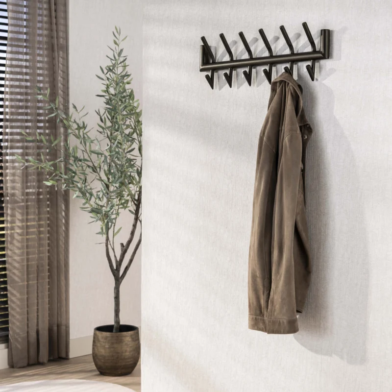 Garderobe Tubo 2x6 Haken / Drift brown