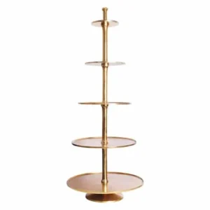 Design XXL Etagere ABSTRACT 150cm gold Metall mit fünf Etagen handmade