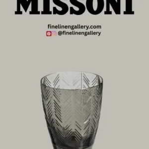 Missoni Home Water Glass ZIG ZAG Set of 6 Grey 11.8 oz, diam. 3.3", H 4" - Palais Royal Linen Gallery
