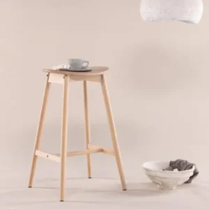 Barhocker Omni - aus Gummibaumholz in Naturoptik
