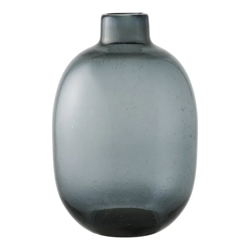 Vase „Noira“ – Rauchglas in tiefem Schwarz
