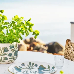 Vase Solvira - aus Keramik mit Blumenmotiv