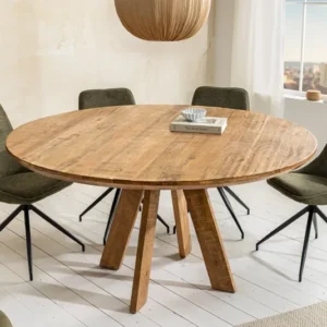 ART WOOD Runder Esstisch 120cm braun massiv Mangoholz