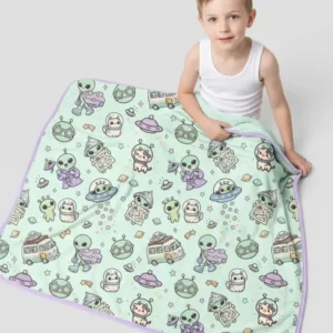 Little Alien Explorer Bamboo Blanket