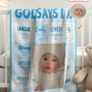 Custom Photo God Says I Am Bamboo Blanket
