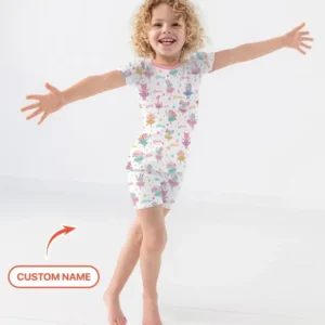 Fairy Friends Ballet Custom Name Bamboo Two Piece Short Sleeve Shorts Pajama Set