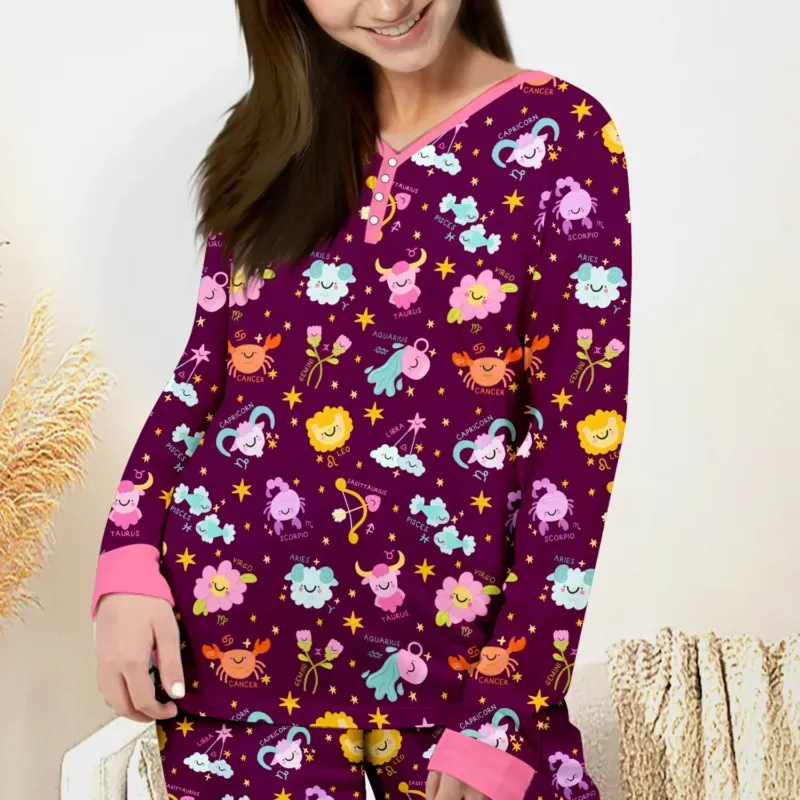 Zodiac Signs Bamboo Women Pajama Set