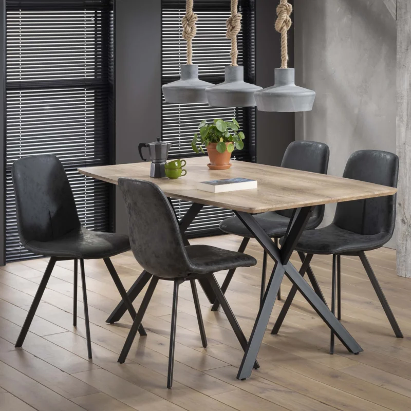 Esstisch oval 160 cm / 3D-Optik Eiche Antiquewash oder Betongrau
