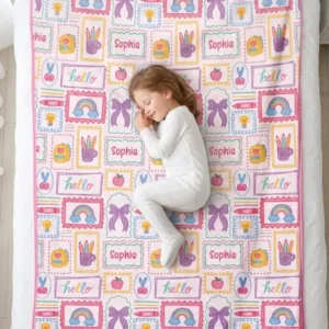 Custom Name Hello School Bamboo Blanket