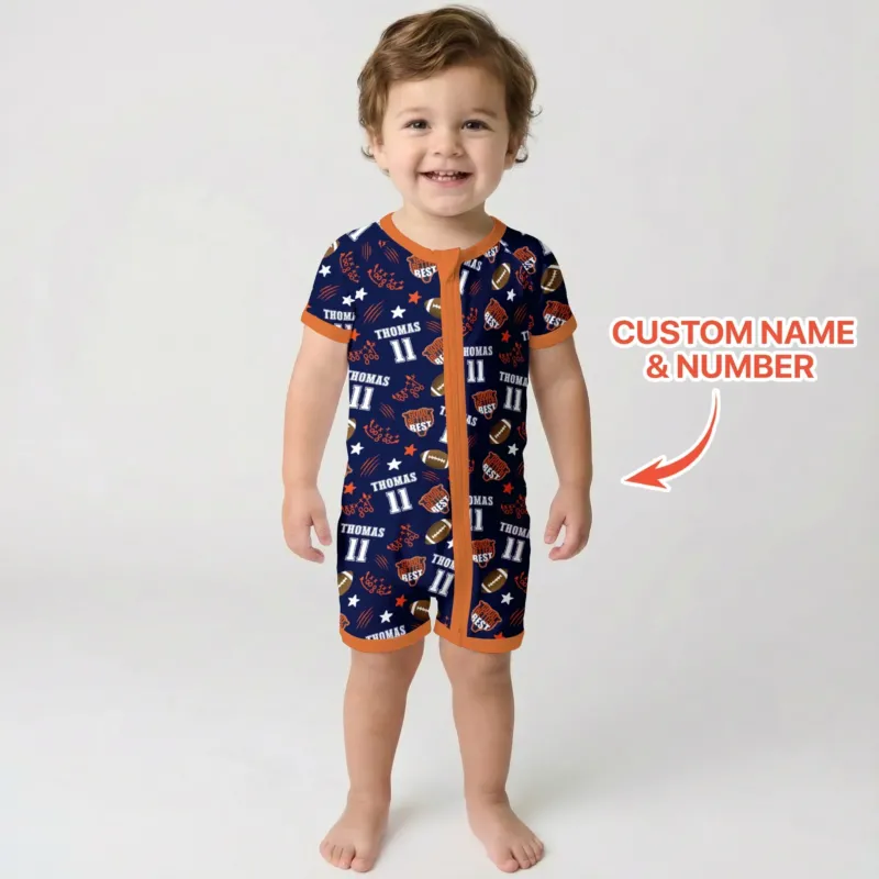 Custom Name Football Good Better Best Bamboo Shorty Zippy