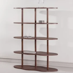 Regal Calvaro – Standregal in Mocca mit Wellen-Design