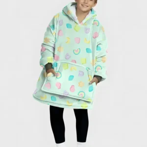 Pastel Lucky Charms Scatter Wearable Bamboo Blanket Hoodie