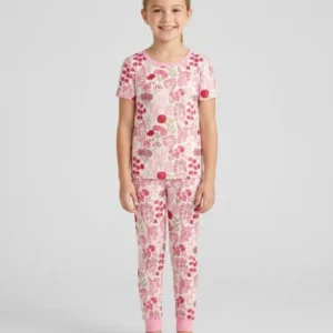 Blushing Wildflowers Bamboo Two Piece Short Sleeve Pajama Set