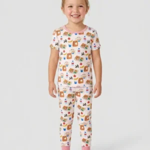 Happy School Lunch Bamboo Two Piece Short Sleeve Pajama Set