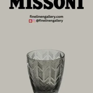 Missoni Home Wine Glasses ZIG ZAG Set of 6 Grey 9.8 oz, diam. 3.25", H 3.75" - Palais Royal Linen Gallery