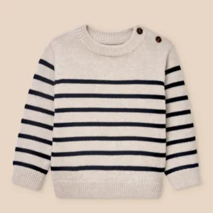 Gestreifter Pullover, Baby - Bio-Baumwolle