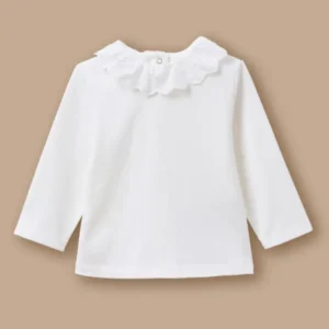 T-Shirt mit Broderie-anglaise-Stickerei für Babys