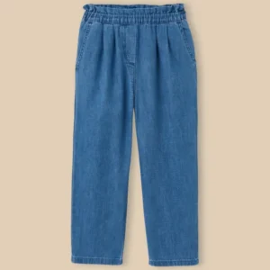 Mädchenhose aus leichtem Denim, weit geschnitten