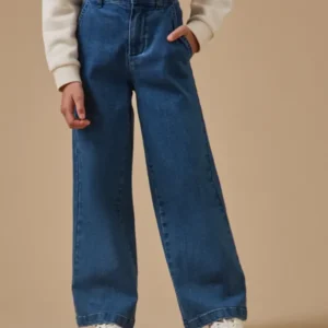 Mädchenhose aus Denim mit weitem Bein