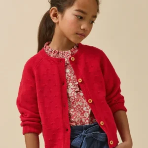 Mädchen-Cardigan mit Musterstrick