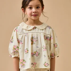 Mädchenbluse mit Bouquetmuster – CYRILLUS X EMILE & IDA
