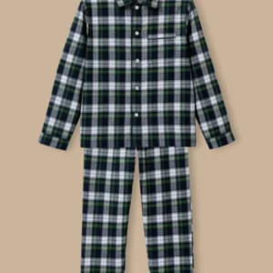 Jungen-Pyjama im Großvater-Look mit Karomuster