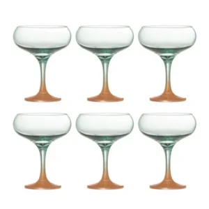 Cocktailgläser Ozeana – Gläser mit dezent bernstein- und türkisfarbene Akzente(6er-Set)