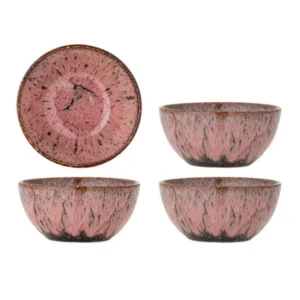 Schalen-Set Kiki – Reaktive Glasur in warmen Rosétönen (4er-Set)
