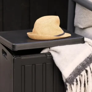 Garten Aufbewahrungsbox Kaldina - in schwarz mit Deckel