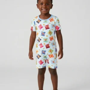 Potato Chips Bamboo Two Piece Short Sleeve Shorts Pajama Set