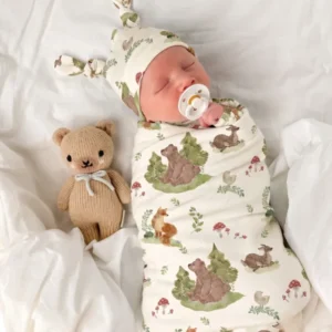 Woodland Forest Friends Bamboo Swaddle Blanket