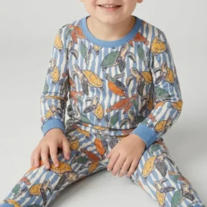 Turtle Bay Family Matching Bamboo Two Piece Long Sleeve Pajama Set