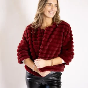 Callie Bolero Vest – Cozy & Chic Layering in Bordeaux
