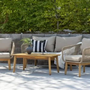 Garten Lounge Set Perano – 4 teiliges Set in Beige