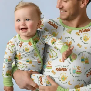 Ramadan Mubarak Matching Family Bamboo Men's Pajama Set