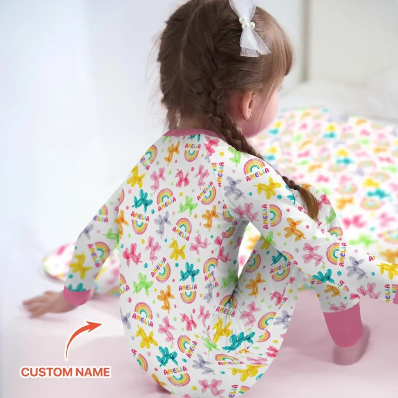 Sweet Balloon Dreams Custom Name Bamboo Convertible Zippy