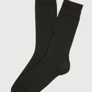 Chaussettes laine et coton noir homme 1
