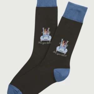 Chaussettes coton ski you later noir homme 1