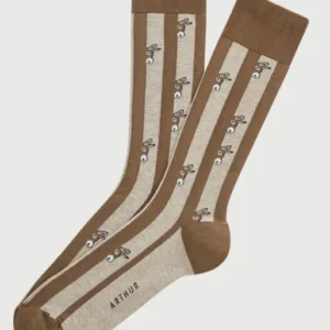 Chaussettes coton âne beige homme 1