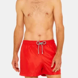 Short de bain Homme uni Rouge 1