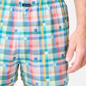 Caleçon sans suspensoir Mosaïque Imprimé carreaux multicolores 1