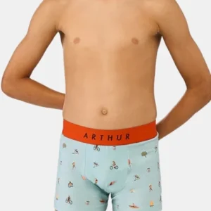 Boxer Enfant Camping Bleu 1
